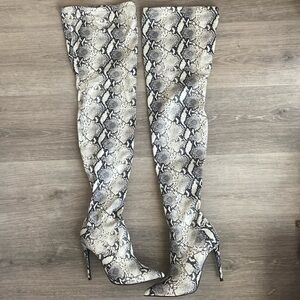 Steve Madden Thigh High Snakeskin Boots
